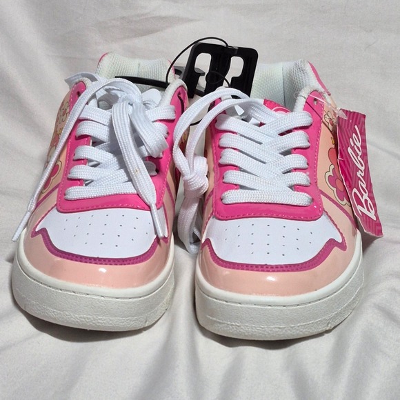 Barbie pink white lace up floral sneakers womens size 7 - Picture 10 of 16